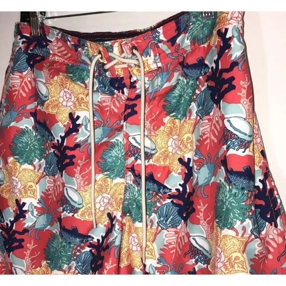 Nautica Men's Coral Floral‎ Boardshort In Multicolor Size M